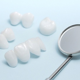 All-ceramic crowns and bridges by dental mirror