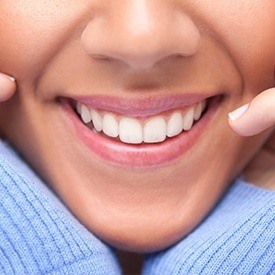 Closeup of healthy teeth and gums